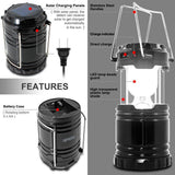 Ultra Bright Camping Lantern with Rechargeable Batteries and Solar Panel