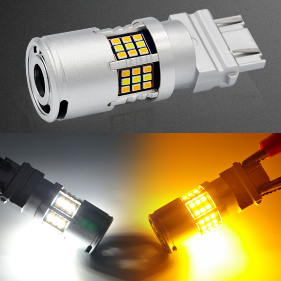 3157 Canbus Switchback LED Bulbs - White/Amber - 55 SMD LED (2 pack)