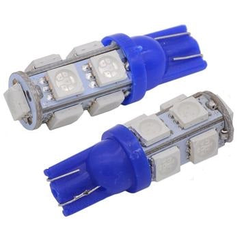 Blue 194, 168, T10 LED Bulbs - 9 SMD (2 Pack)