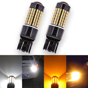 7443 Switchback LED Bulb - Dual Function White/Amber - 120 SMD (2 Pack)