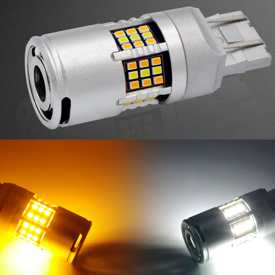 7443 Canbus Switchback LED Bulbs - White/Amber - 55 SMD LED (2 pack)