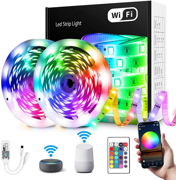32ft RGB Led Strip Light Kit - Waterproof - Remote Control, App or WIFI